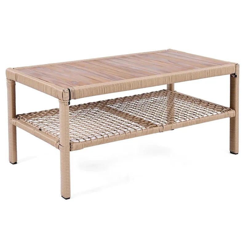 Ensemble de mobilier de jardin 4 pièces avec canapés en osier et fauteuils pivotants, 72,1" de large