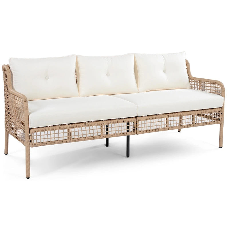 Ensemble de mobilier de jardin 4 pièces avec canapés en osier et fauteuils pivotants, 72,1" de large