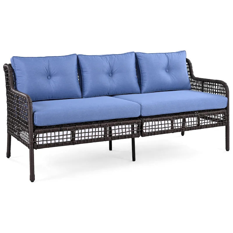 Ensemble de mobilier de jardin 4 pièces avec canapés en osier et fauteuils pivotants, 72,1" de large