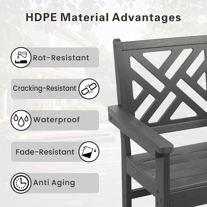 Ensemble de mobilier de jardin 5 pièces en PEHD pour 4 personnes