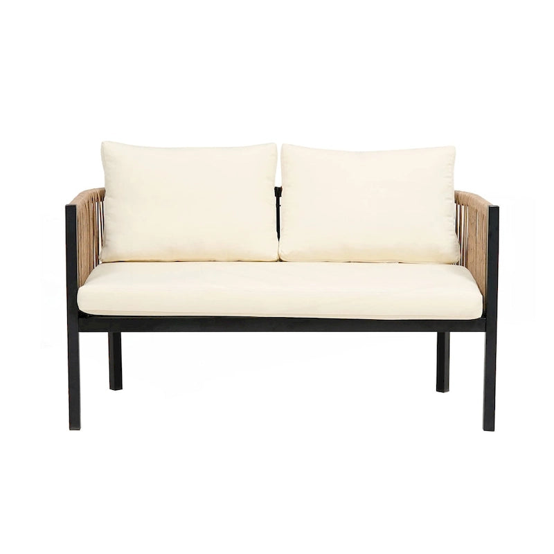 Ensemble canapé d'extérieur modulable avec table