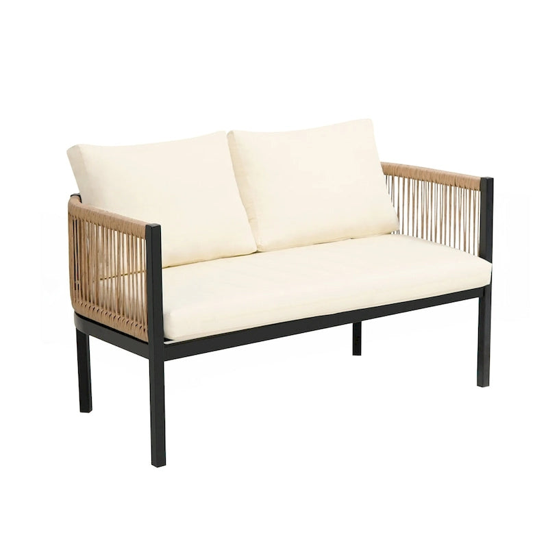 Ensemble canapé d'extérieur modulable avec table