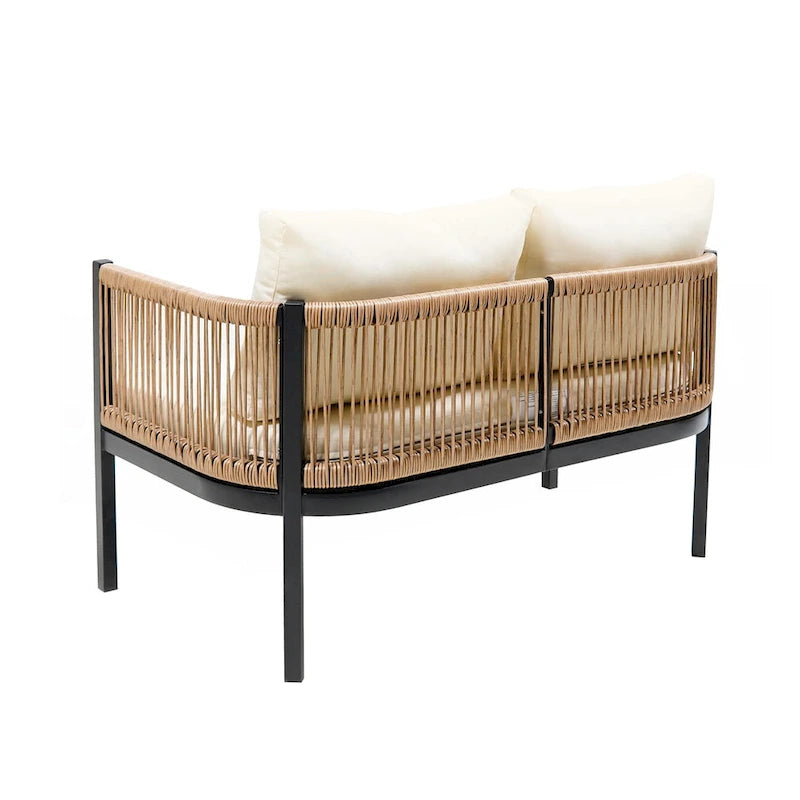 Ensemble canapé d'extérieur modulable avec table