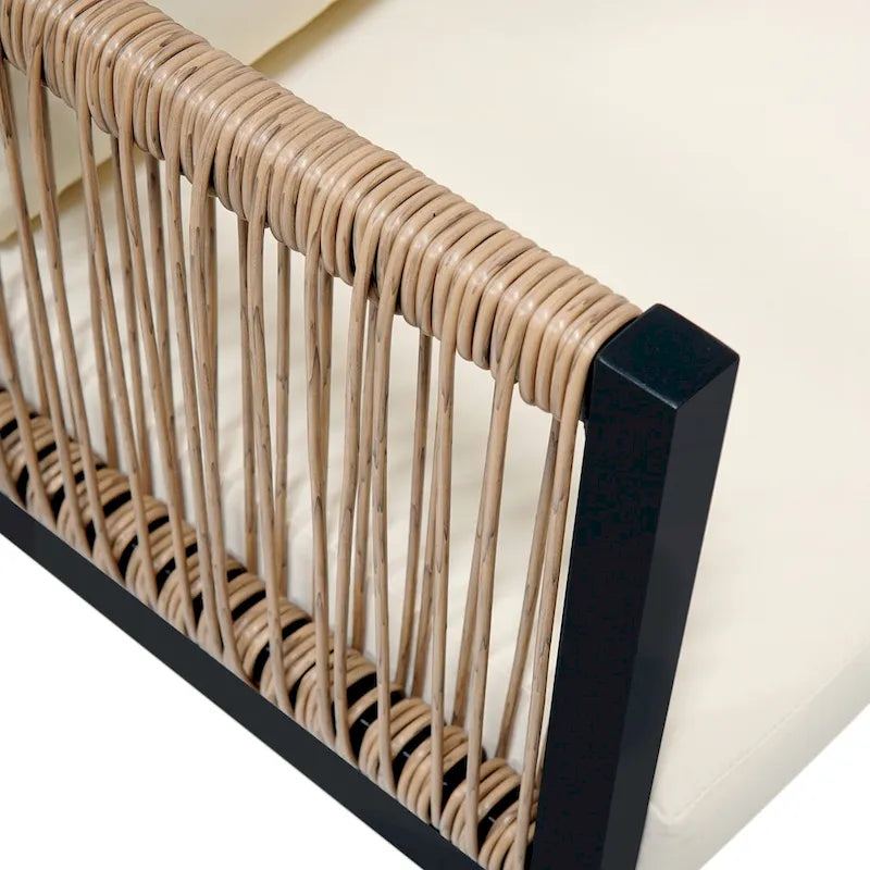 Ensemble canapé d'extérieur modulable avec table