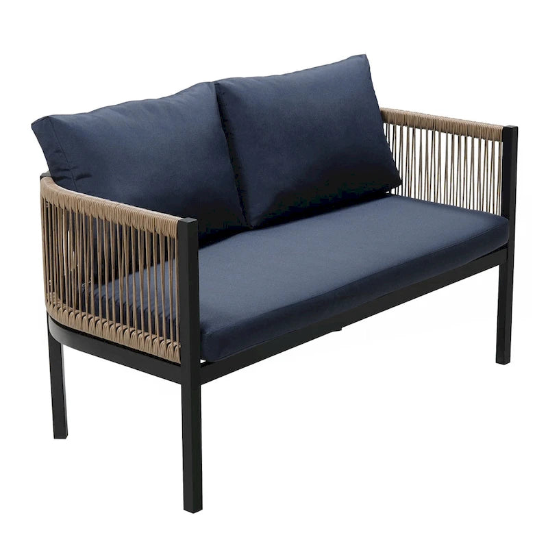 Ensemble canapé d'extérieur modulable avec table