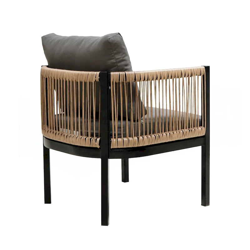 Ensemble canapé d'extérieur modulable avec table