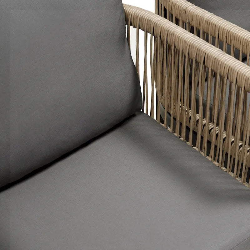 Ensemble canapé d'extérieur modulable avec table