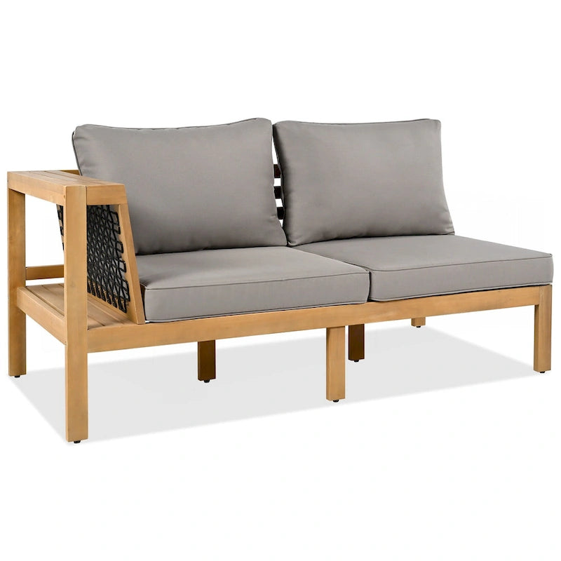 Ensemble de canapé d'extérieur 4 pièces en bois d'acacia