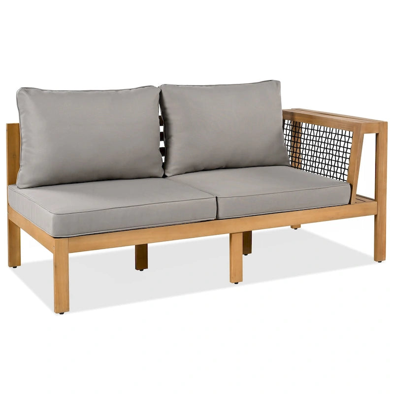 Ensemble de canapé d'extérieur 4 pièces en bois d'acacia