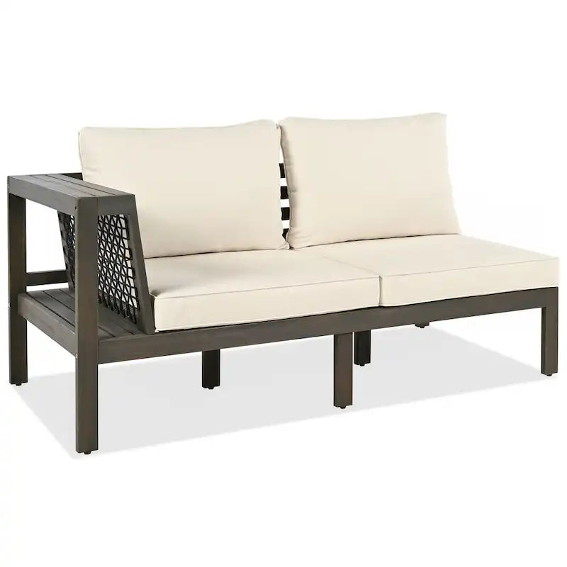 Ensemble de canapé d'extérieur 4 pièces en bois d'acacia