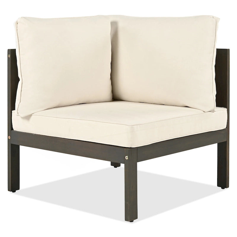 Ensemble de canapé d'extérieur 4 pièces en bois d'acacia