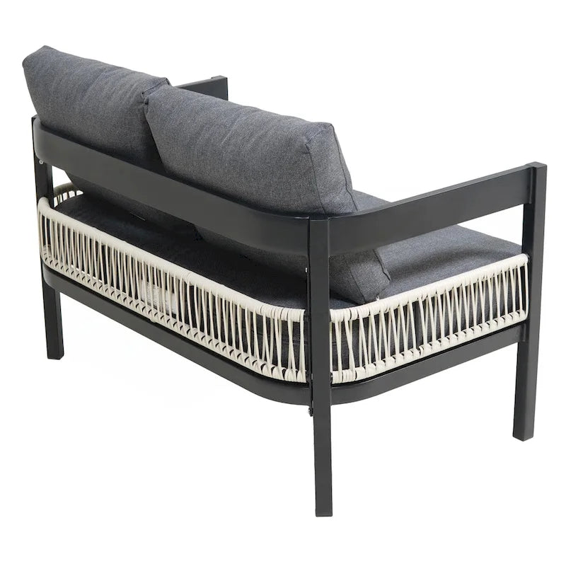 Ensemble de canapé en fer d'extérieur multi-personnes avec table