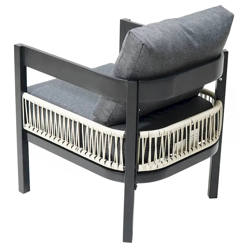 Ensemble de canapé en fer d'extérieur multi-personnes avec table