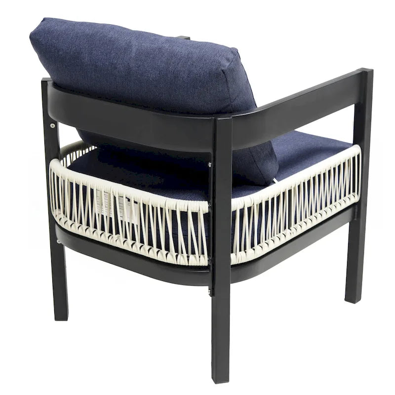 Ensemble de canapé en fer d'extérieur multi-personnes avec table