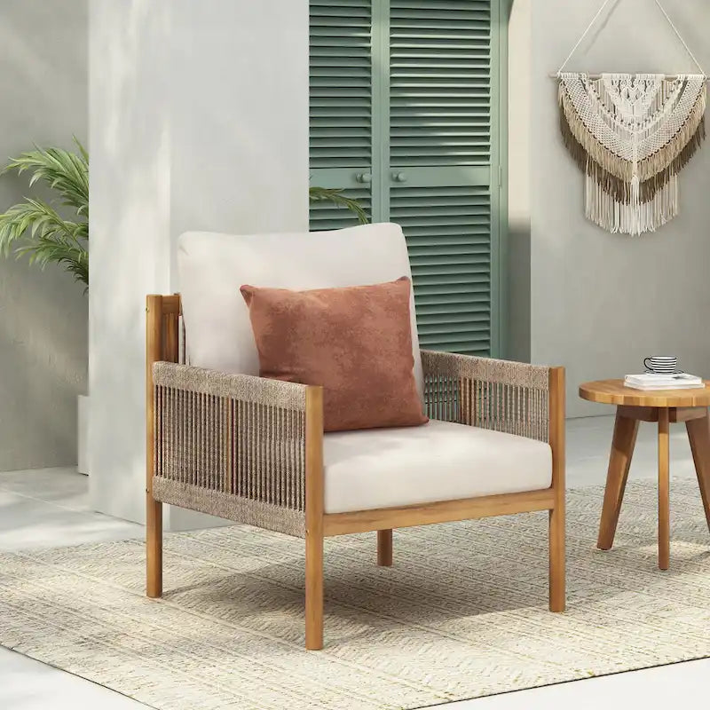 Chaise longue d'extérieur moderne en résine tressée