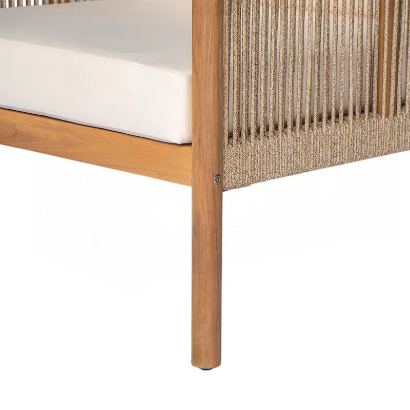 Chaise longue d'extérieur moderne en résine tressée