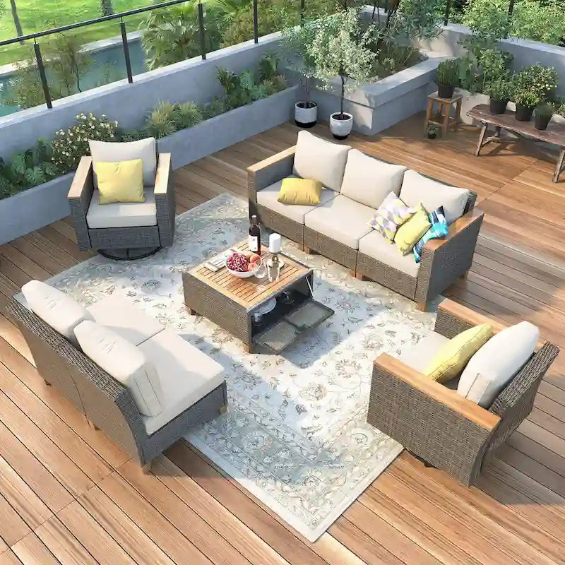 8-Piece Wicker Outdoor Patio Furniture Set