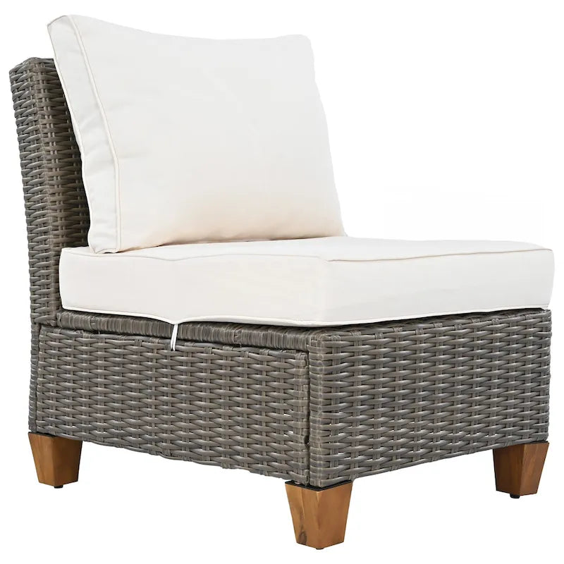 Ensemble de mobilier de patio en osier 8 pièces