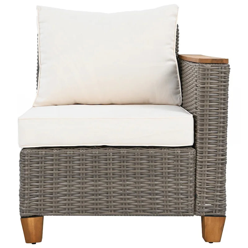 Ensemble de mobilier de patio en osier 8 pièces