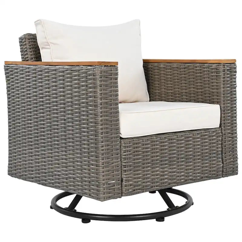 Ensemble de mobilier de patio en osier 8 pièces