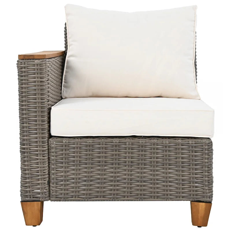 Ensemble de mobilier de patio en osier 8 pièces