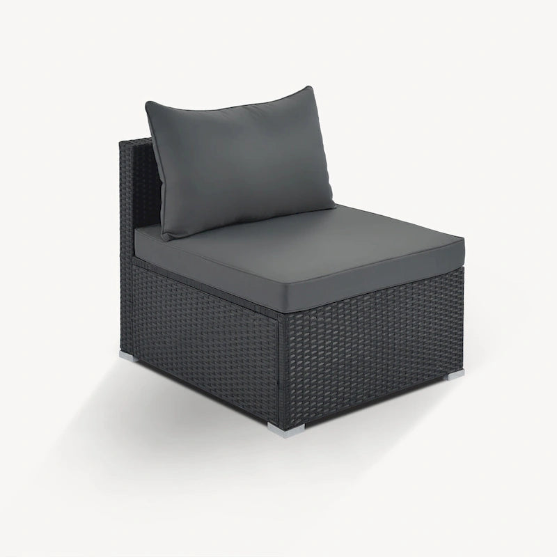Ensemble de canapés modulaires d'extérieur 8 places en osier avec table basse