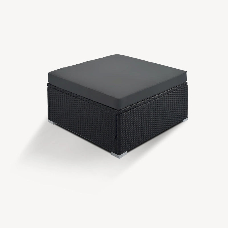 Ensemble de canapés modulaires d'extérieur 8 places en osier avec table basse