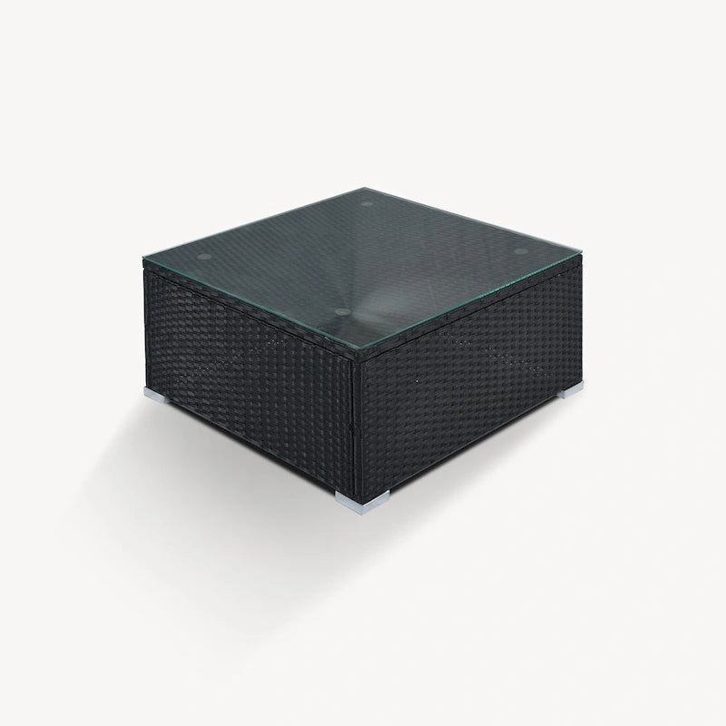 Ensemble de canapés modulaires d'extérieur 8 places en osier avec table basse