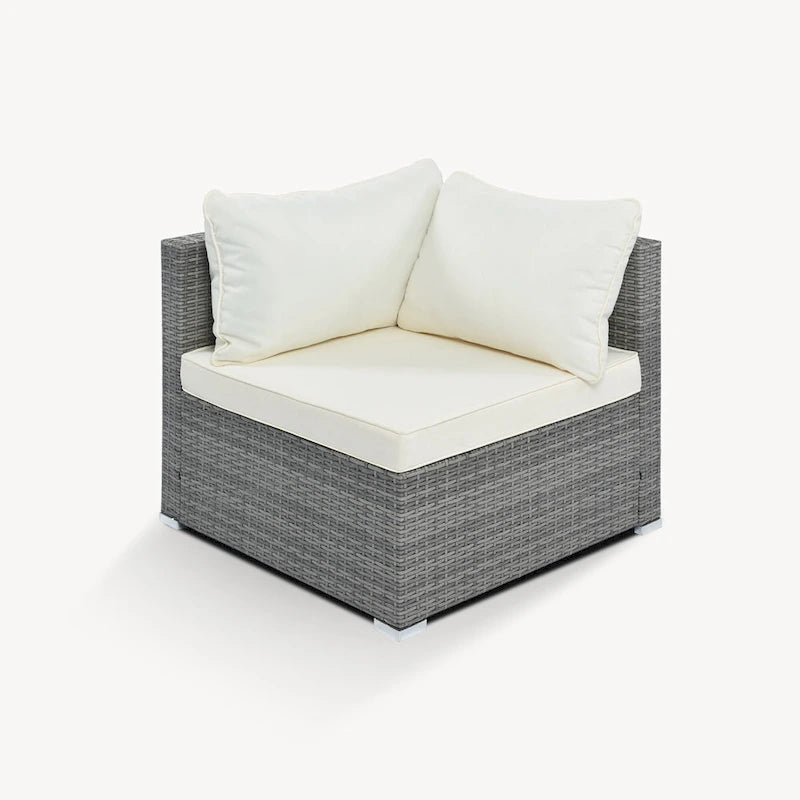 Ensemble de canapés modulaires d'extérieur 8 places en osier avec table basse