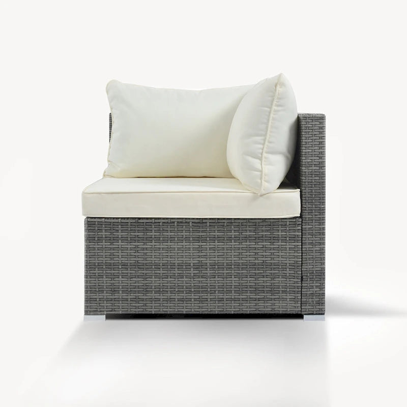 Ensemble de canapés modulaires d'extérieur 8 places en osier avec table basse