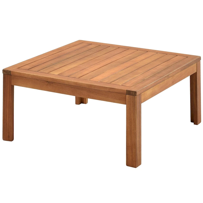 Canapé d'angle en bois d'acacia 4 pièces avec table