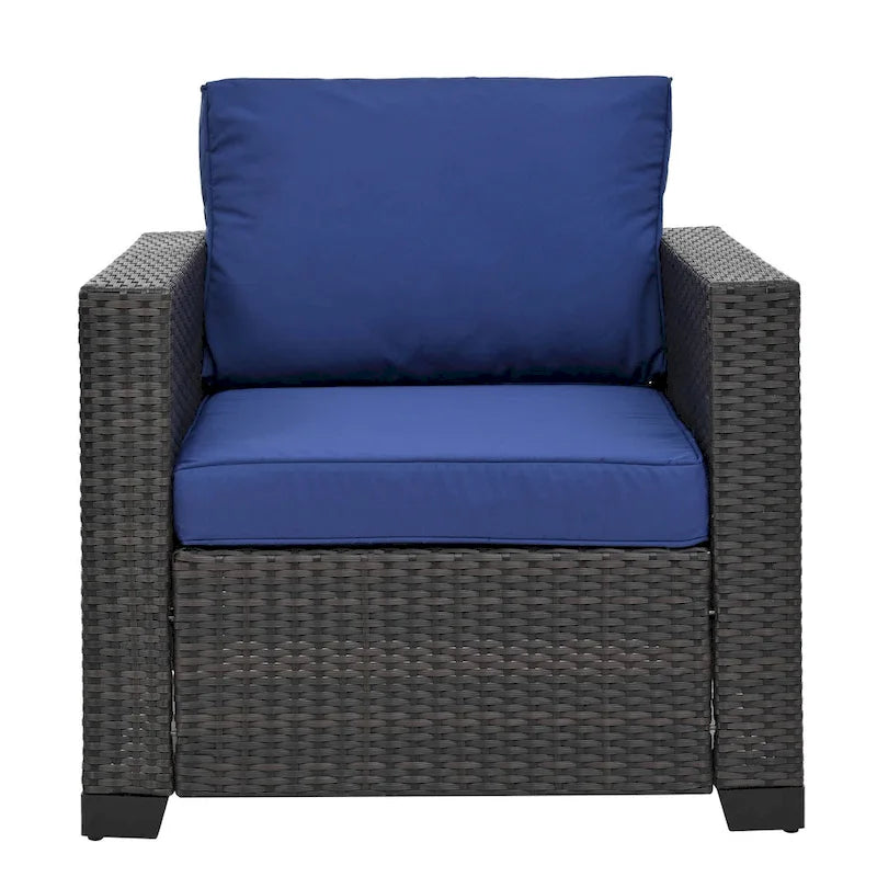 Ensemble de canapé d'angle en rotin 10 pièces avec table de rangement et coussins imperméables