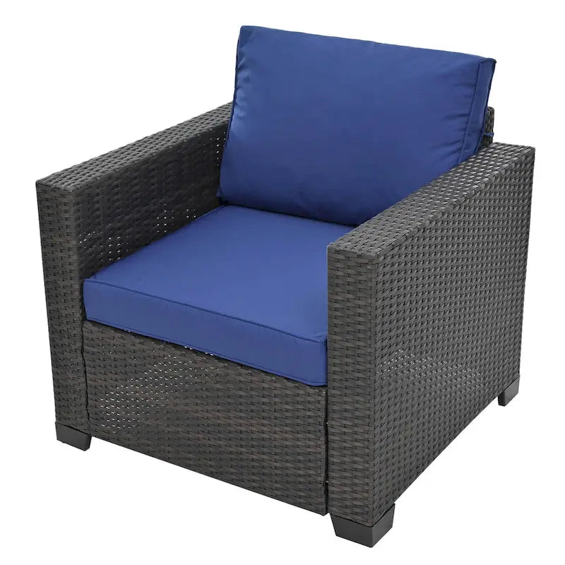 Ensemble de canapé d'angle en rotin 10 pièces avec table de rangement et coussins imperméables