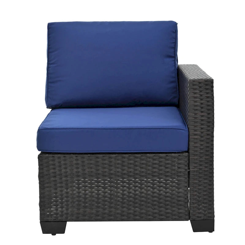 Ensemble de canapé d'angle en rotin 10 pièces avec table de rangement et coussins imperméables