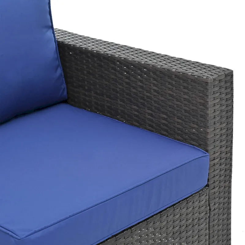 Ensemble de canapé d'angle en rotin 10 pièces avec table de rangement et coussins imperméables