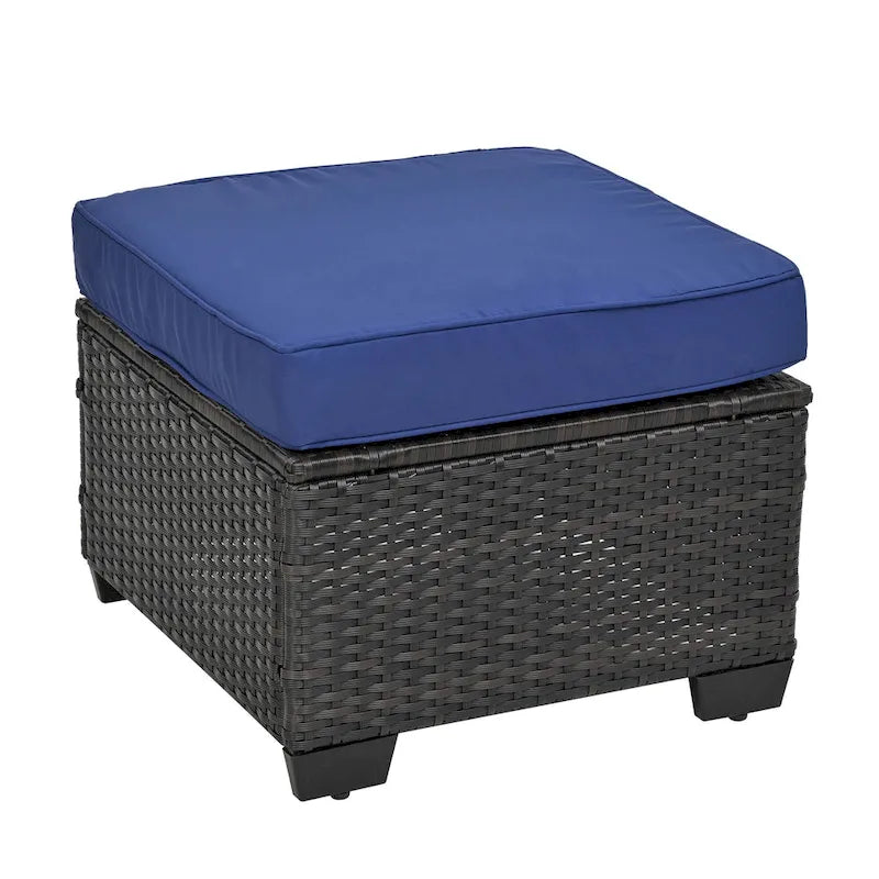 Ensemble de canapé d'angle en rotin 10 pièces avec table de rangement et coussins imperméables