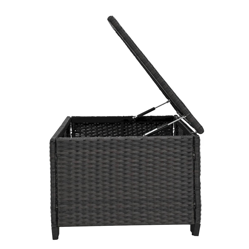 Ensemble de canapé d'angle en rotin 10 pièces avec table de rangement et coussins imperméables