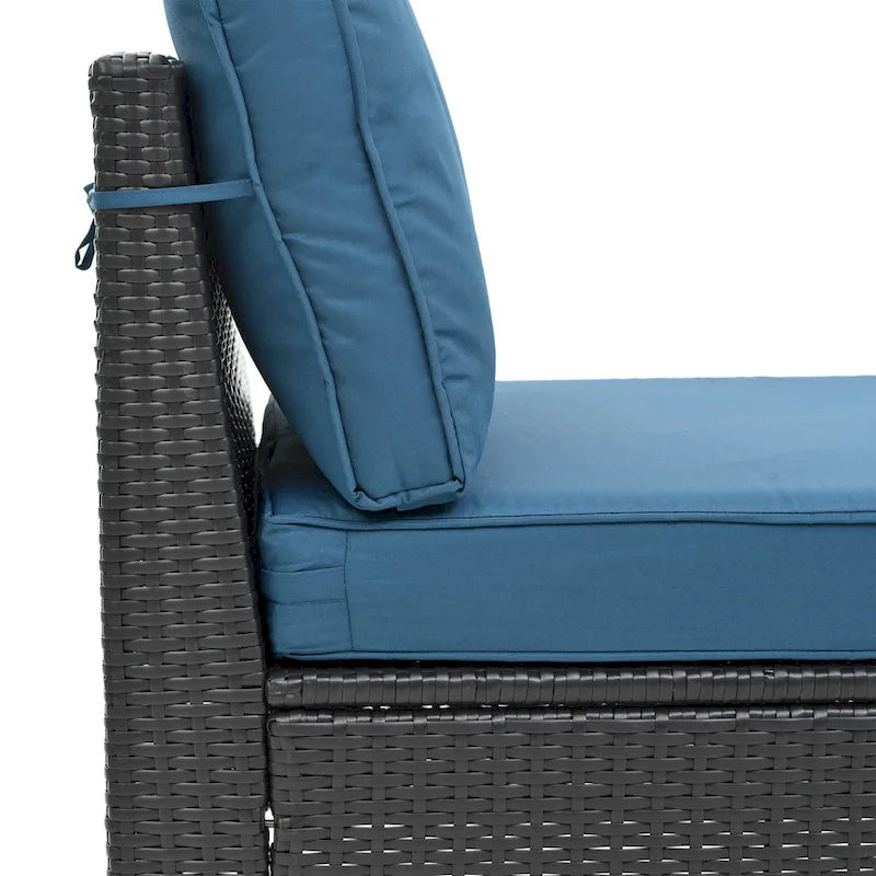 Ensemble de canapé d'angle en rotin 10 pièces avec table de rangement et coussins imperméables