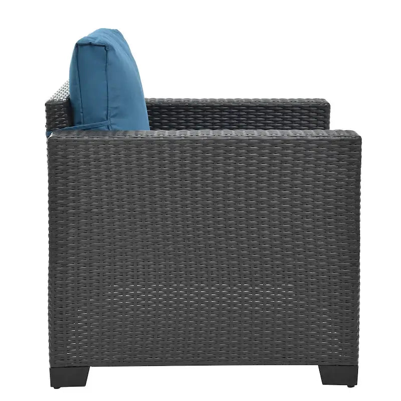 Ensemble de canapé d'angle en rotin 10 pièces avec table de rangement et coussins imperméables