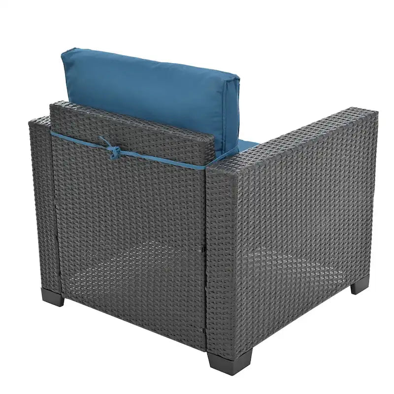 Ensemble de canapé d'angle en rotin 10 pièces avec table de rangement et coussins imperméables