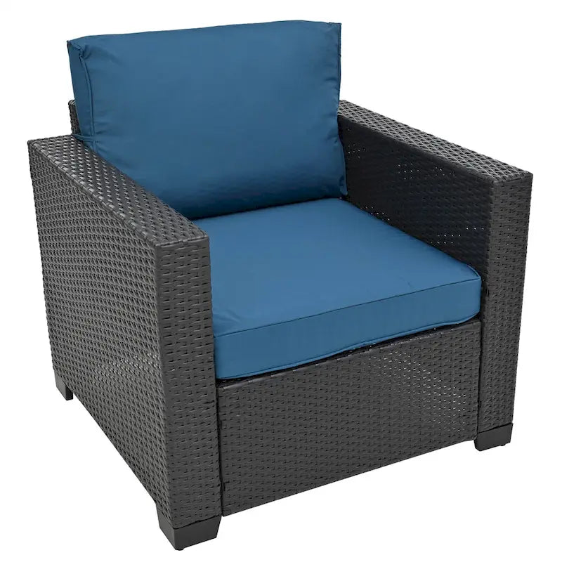 Ensemble de canapé d'angle en rotin 10 pièces avec table de rangement et coussins imperméables