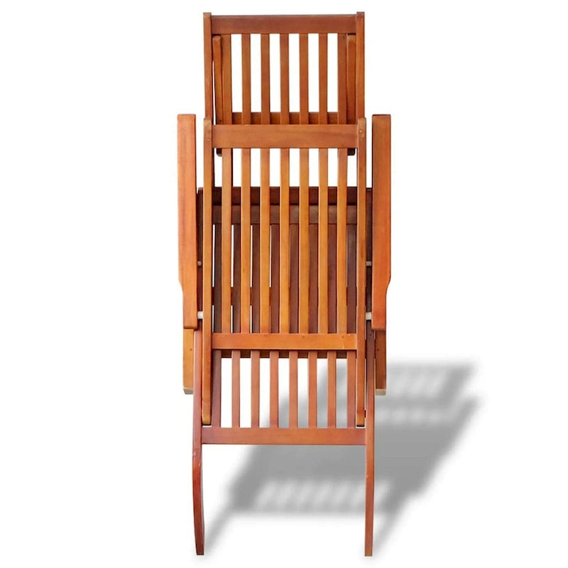 Chaise longue d'extérieur Suvi, inclinable et réglable, repose-pieds, bois