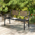 Banc de jardin Costway 50" en métal avec dossier aspect rotin - Voir détails