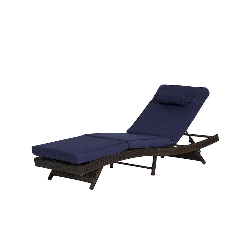 Lot de 2 chaises longues inclinables en osier d'extérieur