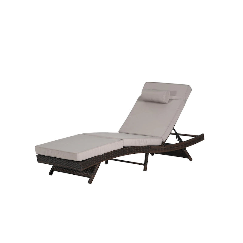 Lot de 2 chaises longues inclinables en osier d'extérieur