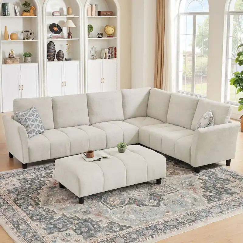Canapé d'angle réversible 102,56 W avec siège d'angle et banquette allongée