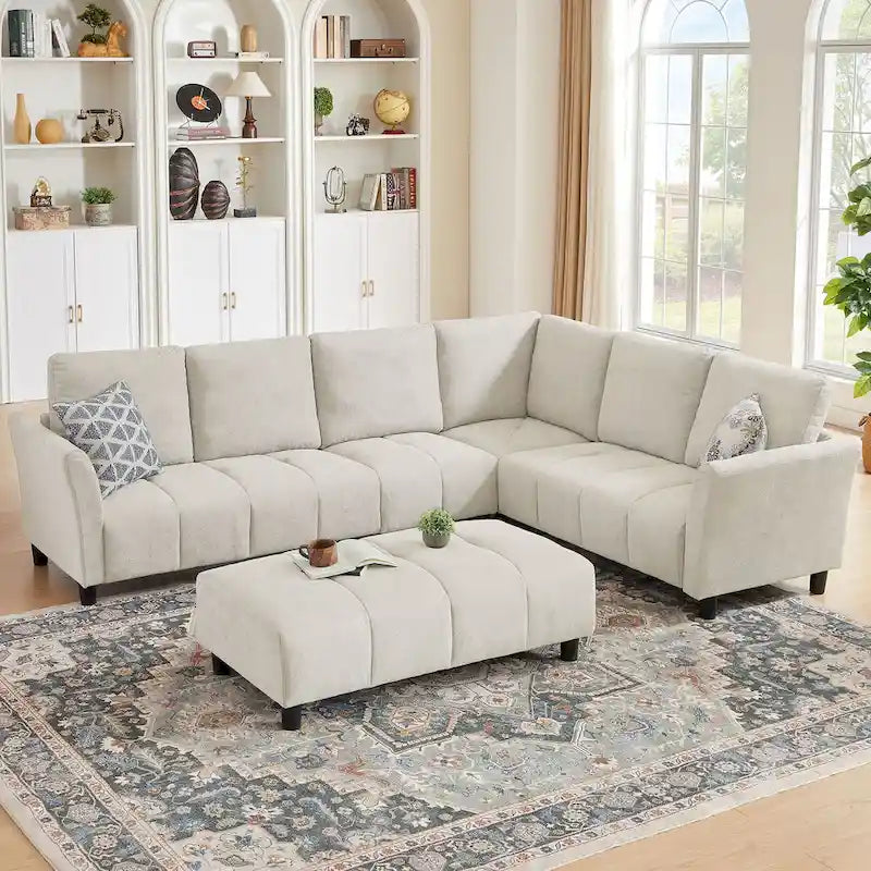 102.56 W Reversible Sectional Sofa with Corner Seat & Extended Bench