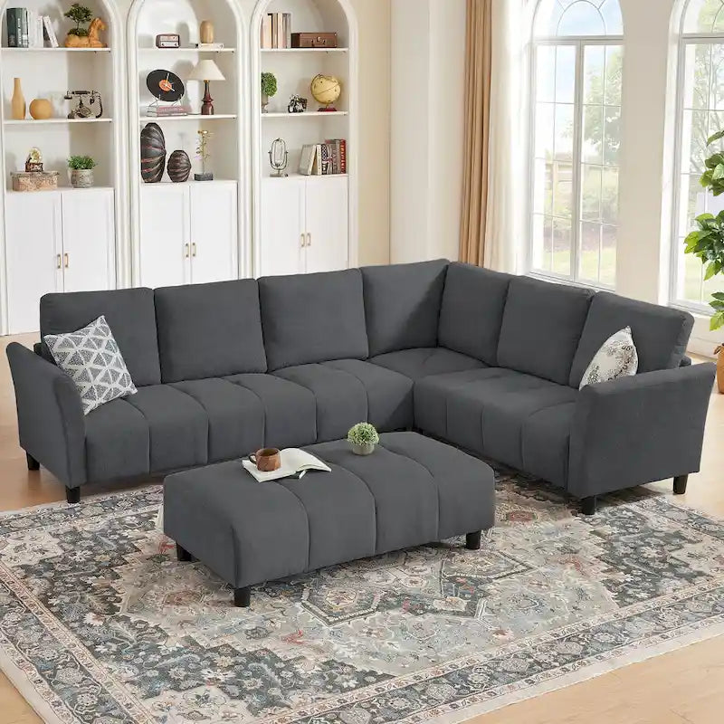 Canapé d'angle réversible 102,56 W avec siège d'angle et banquette allongée