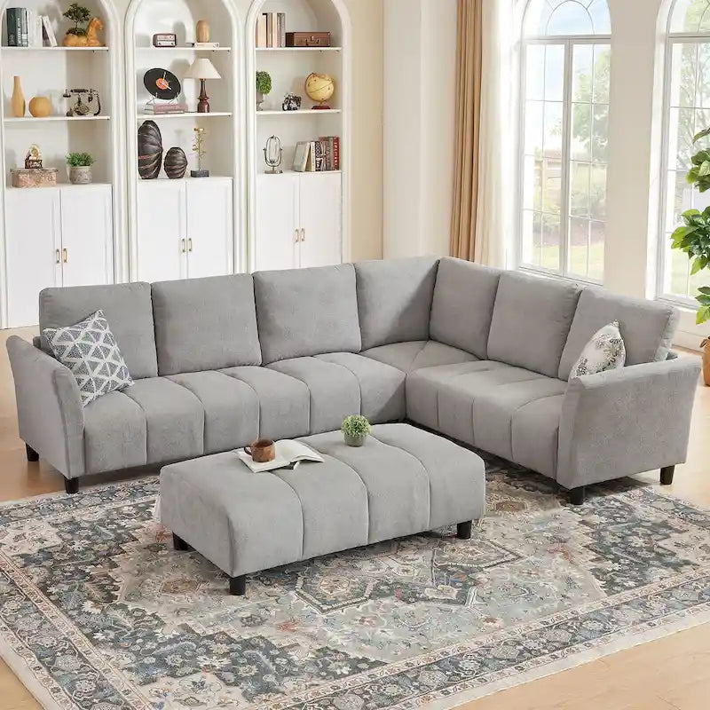 Canapé d'angle réversible 102,56 W avec siège d'angle et banquette allongée