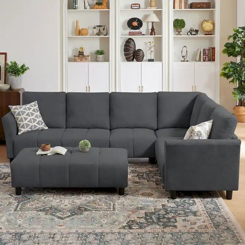 Canapé d'angle réversible 102,56 W avec siège d'angle et banquette allongée